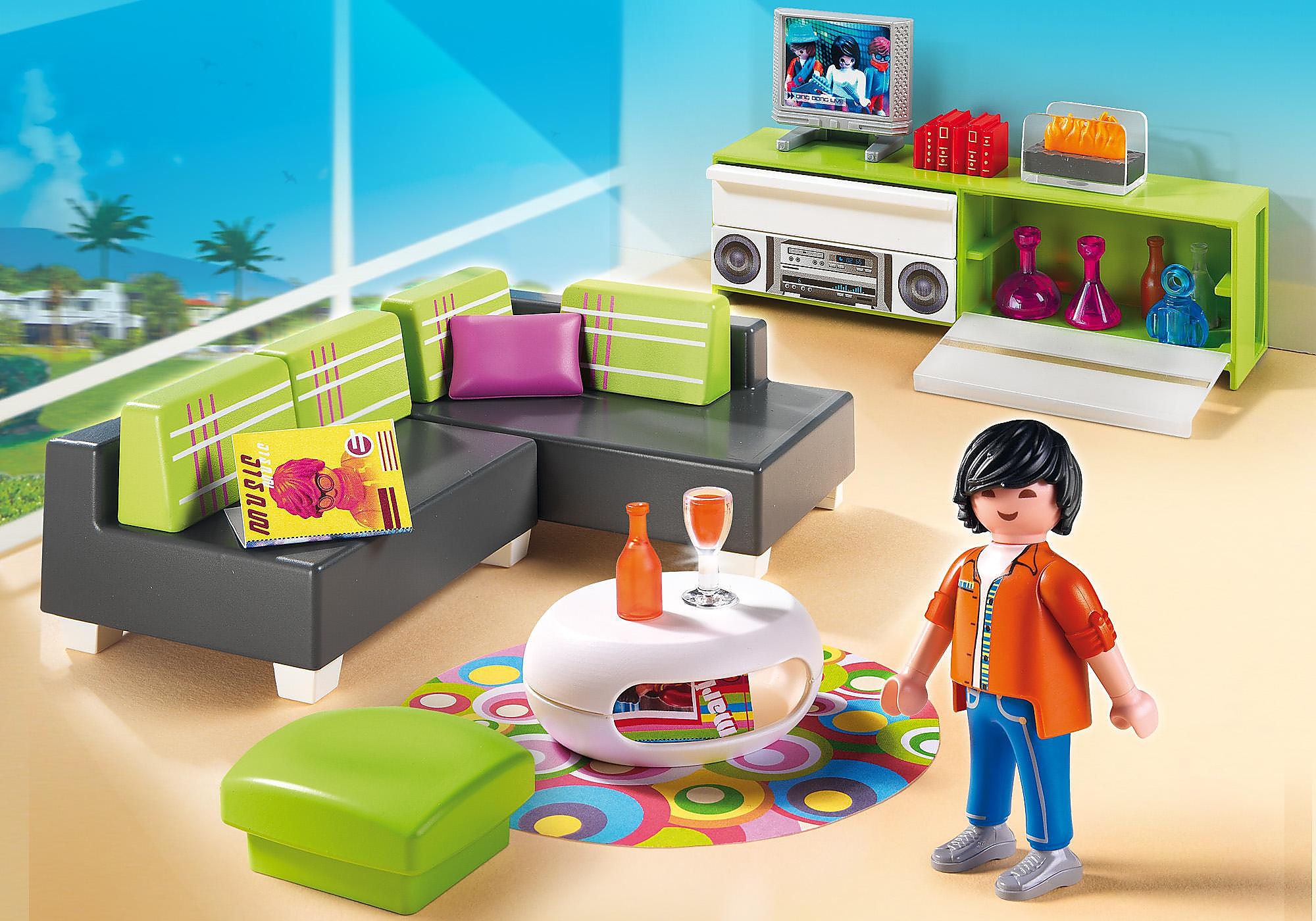 playmobil modern living room 5584
